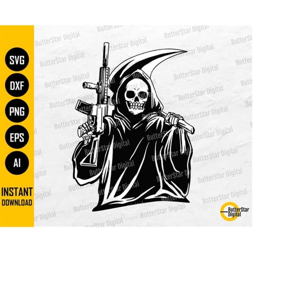 Grim Reaper Gun SVG | Killer Rifle SVG | Death SVG | Horror | Inspire ...