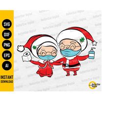 quarantine mr. and mrs. claus svg | cute funny 2021 christmas svg | cricut silhouette cameo printable clipart vector dig