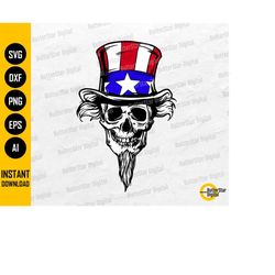 uncle sam skull svg | america svg | patriot military government country nation | cut files printables clipart vector dig