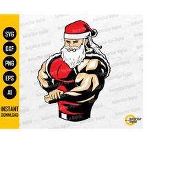 buff santa claus svg | funny christmas svg | holiday winter | cricut silhouette cutting file printable clipart vector di