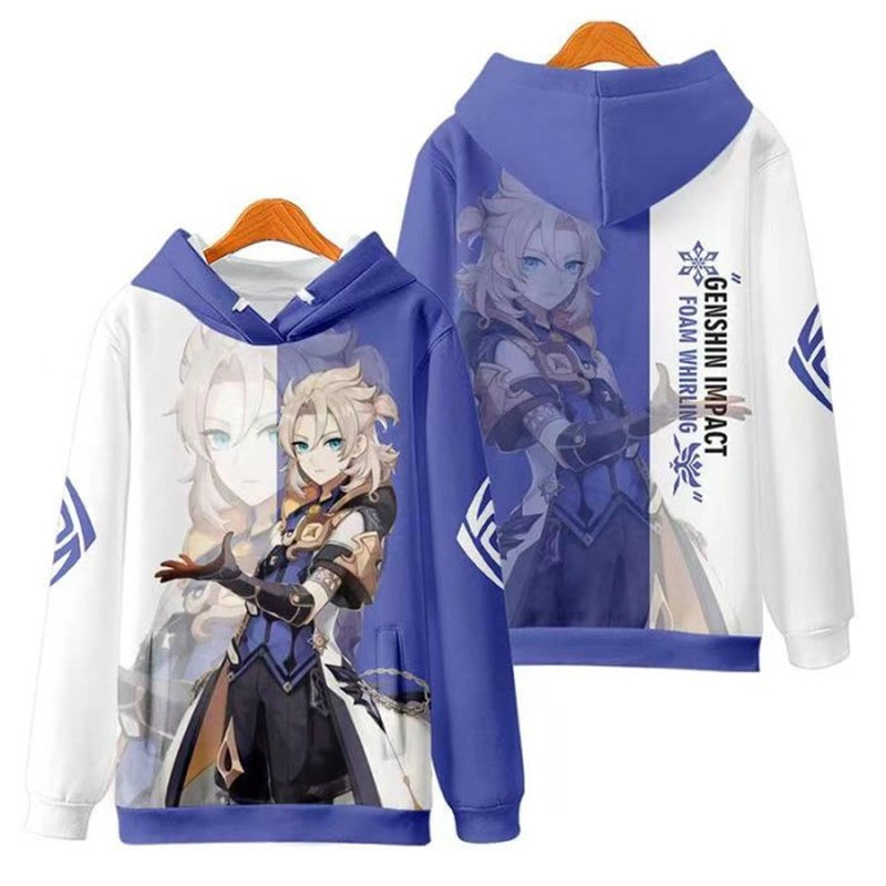 Albedo Genshin Impact All Over Print 3D Hoodie Zip Hoodie, Albedo Genshin Impact Hoodie 3D Zip Hoodie Fleece Hoodie