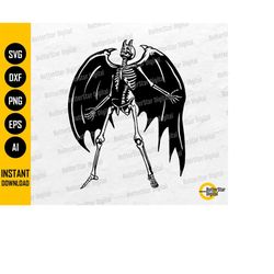demon skeleton svg | devil svg | horror svg | hell grave monster evil death horns bat | cutting files clip art vector di