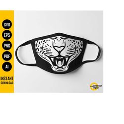 leopard face mask svg | jaguar facemask svg | animal mouth mask svg | cricut cutting file | clipart vector | digital dow