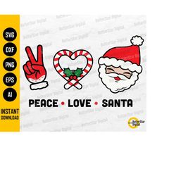 peace love santa png | merry christmas svg | santa claus | cricut silhouette cameo cutting printable clipart digital dow