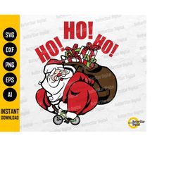 santa claus bicycle svg | cute funny christmas svg | tiny bike | cricut silhouette cameo cut printable clipart vector di