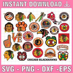28 files chicago blackhawks bundle svg, blackhawks svg, nhl svg, nhl svg, hockey, cut file, clipart   cricut explorer