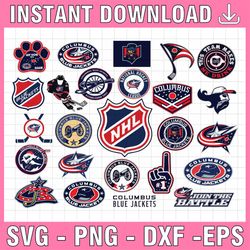 25 files columbus blue jackets bundle svg, blue jackets svg, nhl, nhl svg, hockey cricut, cut file, clipart  cricut