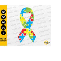 autism ribbon svg | autism awareness svg | autism puzzle svg | cricut cameo cut cutting file printable clipart vector di