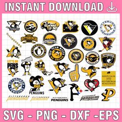 35 files pittsburgh penguins bundle svg, penguins svg, nhl svg, nhl svg, hockey cricut, cut file, clipart   cricut explo