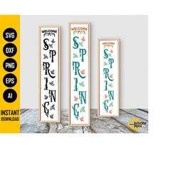spring porch sign svg | welcome spring svg | floral decor decal decoration | cricut cutting printable clipart vector dig