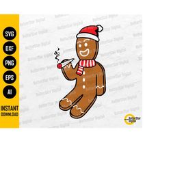 weed gingerbread man svg | smoke cannabis joint | smoking marijuana blunt | cricut cut file silhouette cameo clipart dig
