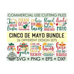 cinco de mayo svg bundle, 26 cinco de mayo designs, summer svg, tequila svg tacos svg, party svg, fiesta svg, music svg,