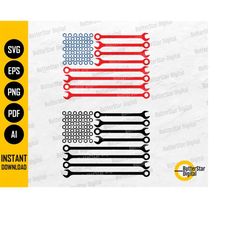 usa wrench flag svg | patriotic tools flag svg | american mechanic | cricut cutting file clipart vector digital download