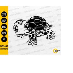 cute baby tortoise svg | slow walk shell tropical summer island sea water ocean | cut files printable clipart vector dig