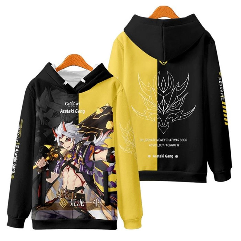 Itto Genshin Impact All Over Print 3D Hoodie Zip Hoodie, Itto Genshin Impact Hoodie 3D Zip Hoodie Fleece Hoodie