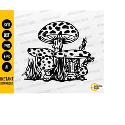 growing mushrooms svg | nature svg | garden t-shirt decal graphics | cricut cutting file silhouette printable clipart di