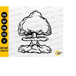 mushroom cloud svg | nuclear explosion svg | boom smoke explode bang deadly war | cut files printable clip art vector di
