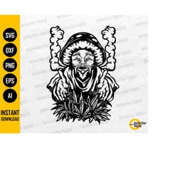 stoner hermit svg | mushroom weed svg | cannabis t-shirt decal graphics | cricut cut file silhouette cuttable clipart di