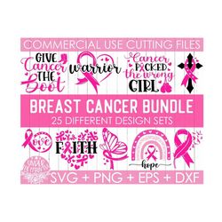 big breast cancer svg bundle, 25 breast cancer svg, cancer awareness svg, cancer survivor svg,fight cancer svg,cut files