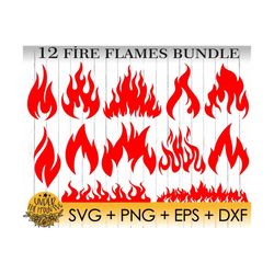 fire svg bundle / fire clipart / flames cricut files / fire dxf files / fire cut files / fire png / flames silhouette /
