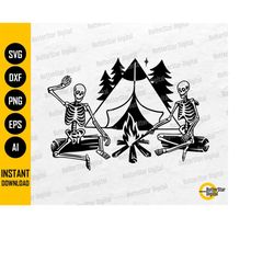 camping skeletons svg | happy campers svg | camp t-shirt graphics decal | cricut cutting file cuttable clipart vector di