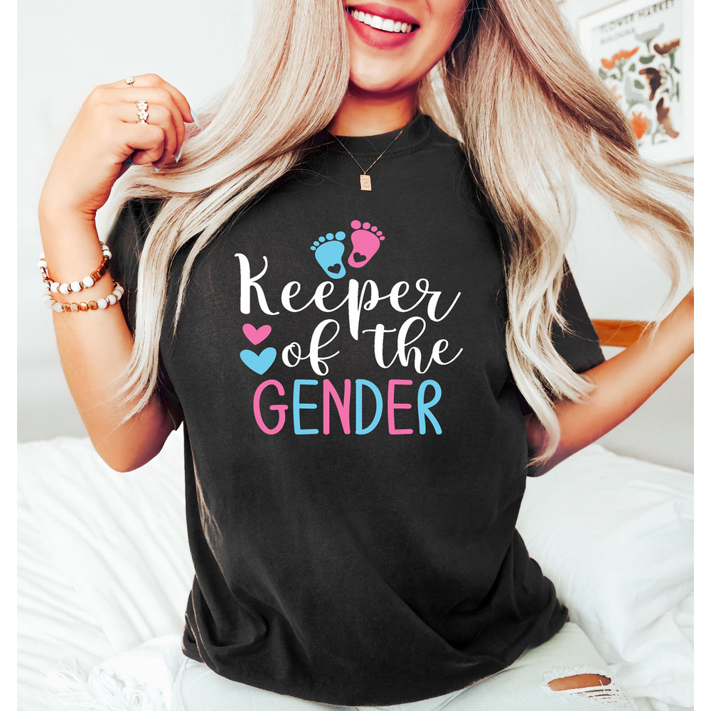 Keeper of the Gender Shirt, Gender Announcement Gift for Her, Cute Baby Announcement Shirt for Gender Reveal, Gender Reveal Party Tee.jpg