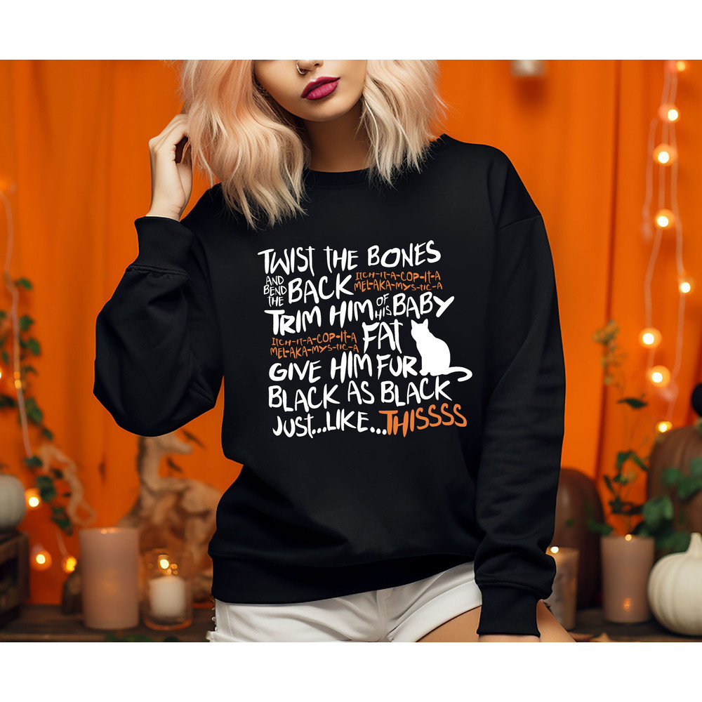 Twist The Bones Shirt Gift For Halloween, Halloween Cat Shirt, Black Cat Shirt, Halloween Clothing, Witch Spell Tee, Hocus Pocus Shirt.jpg