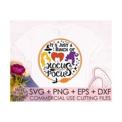 its just a bunch of hocus pocus svg, sanderson sisters, witches hair cute halloween svg hocus pocus clipart png instant