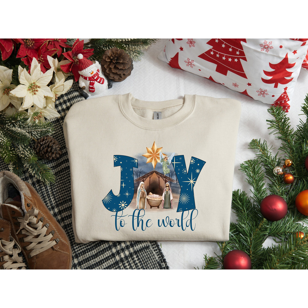 Christmas Nativity Scene Sweatshirt, Joy to the World Sweater, Christmas Jesus Sweatshirt, Holy Night Shirt, Christmas Gifts, True Story.jpg