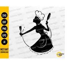 girl cook svg | woman chef svg | cooking svg | kitchen decals t-shirt vinyl icon | cut files printable clipart vector di