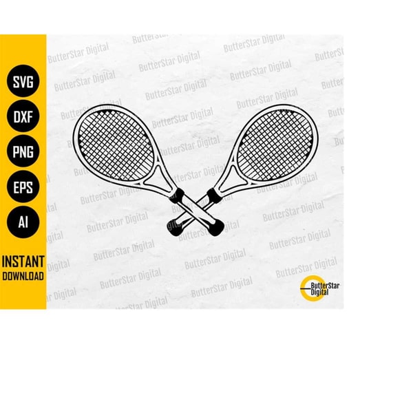 Crossed Tennis Rackets SVG | Sports T-Shirt Decal Sticker Gr | Inspire ...