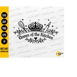 queen of the kitchen svg | home cooking quotes saying cutting board design | cricut cut file printable clipart vector di