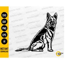 german shepherd svg | pet dog illustration drawing graphics | cricut silhouette cutting file printable clipart digital v