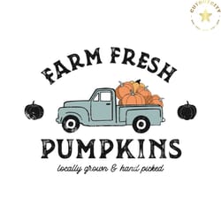 retro farm fresh pumpkin trucks svg graphic design file