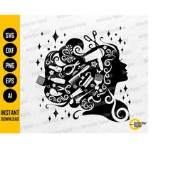 hair & nails salon svg | hairstyle svg | beauty svg | beautiful girl svg | cricut silhouette printable clipart vector di