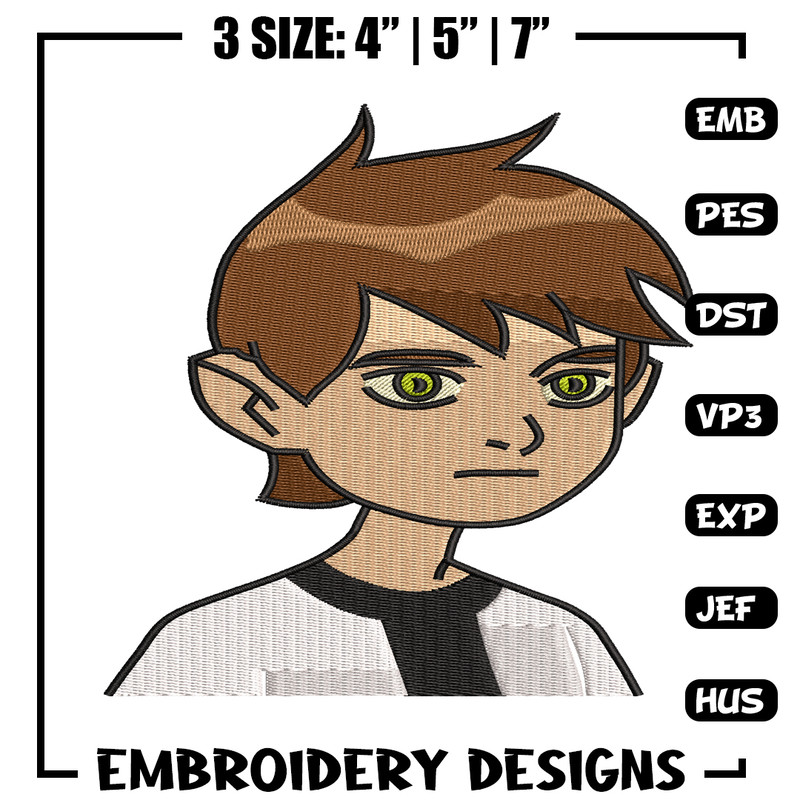 Ben Tennyson embroidery design, Benten embroidery, cartoon design, embroidery file, logo shirt, Digital download..jpg