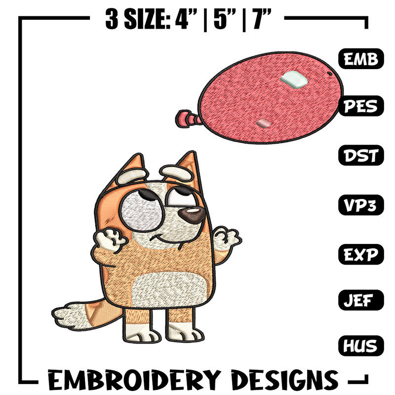 Bingo Heeler Balloon Embroidery, Bingo Heeler Cartoon Embroidery, Disney Embroidery, Embroidery File, digital download..jpg