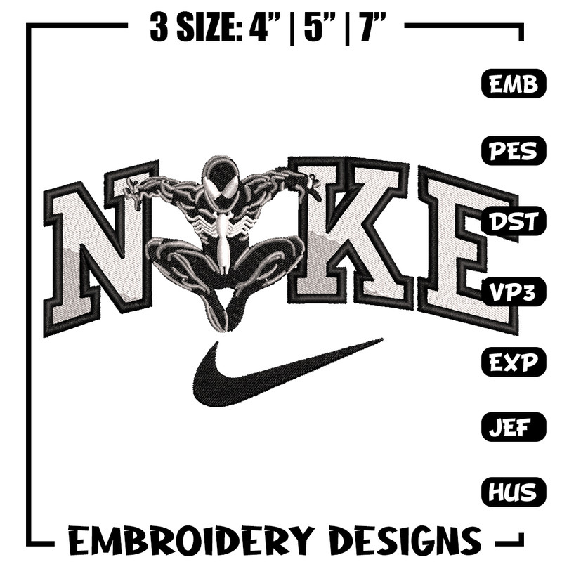 Black Spiderman Nike embroidery design, Black Spiderman embroidery, Nike design, movie design, Digital download.jpg