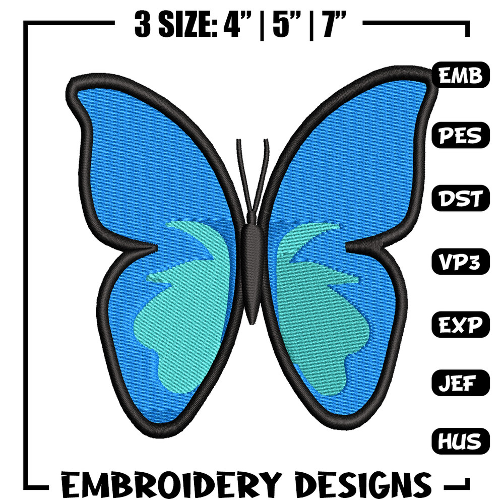 Blue Butterfly embroidery design, Blue Butterfly embroidery, logo design, embroidery file, logo shirt, Digital download..jpg