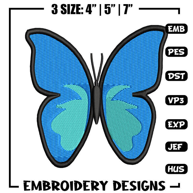 Blue Butterfly embroidery design, Blue Butterfly embroidery, logo design, embroidery file, logo shirt, Digital download..jpg