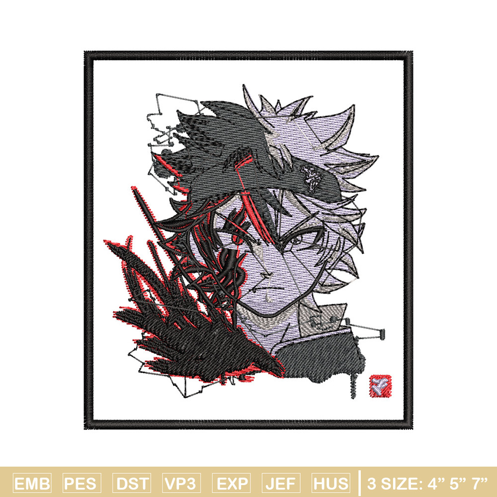 Asta poster embroidery design, Black clover embroidery, Anime design, Embroidery shirt, Embroidery file,Digital download.jpg