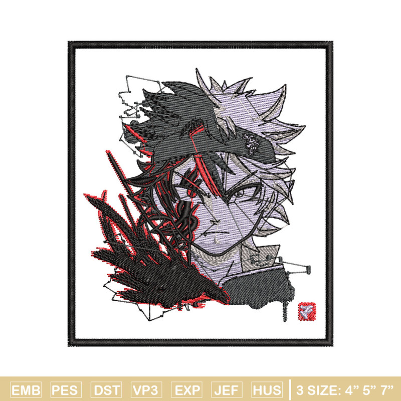 Asta poster embroidery design, Black clover embroidery, Anime design, Embroidery shirt, Embroidery file,Digital download.jpg