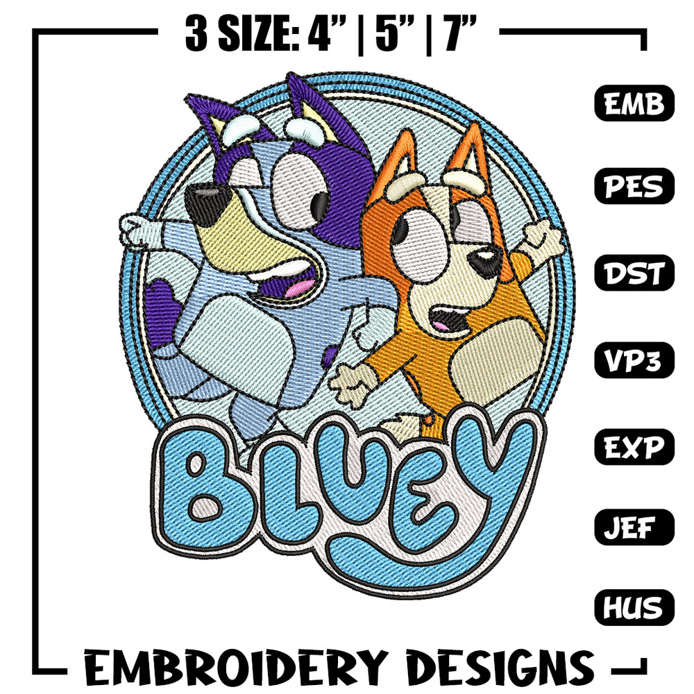 Bluey circle embroidery design, Bluey embroidery, Embroidery file, Embroidery shirt, Emb design, Digital download.jpg