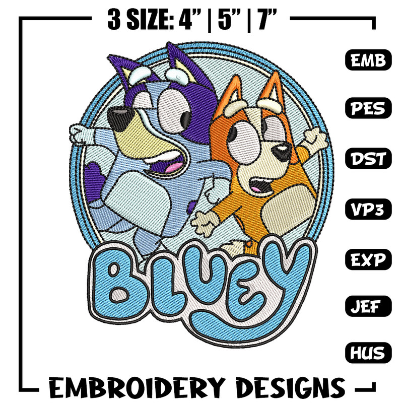 Bluey circle embroidery design, Bluey embroidery, Embroidery file, Embroidery shirt, Emb design, Digital download.jpg