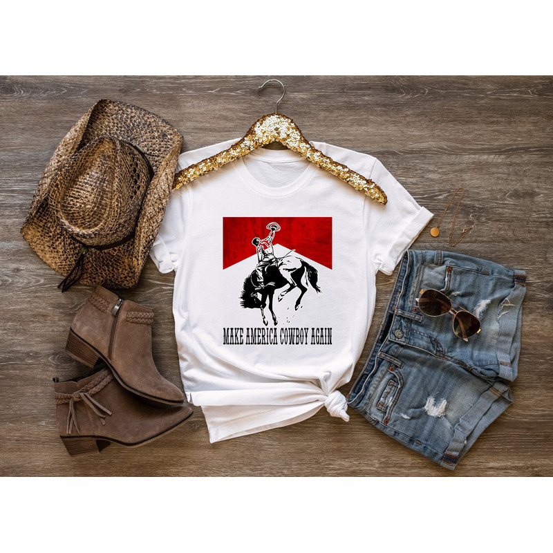 Make America Cowboy Again Shirt,Cowboy Shirt,Southern Rodeo Shirt,Cowboy with Horse Shirt,Cactus Shir,Western Shirt,Wild Shirt,Country Shirt.jpg
