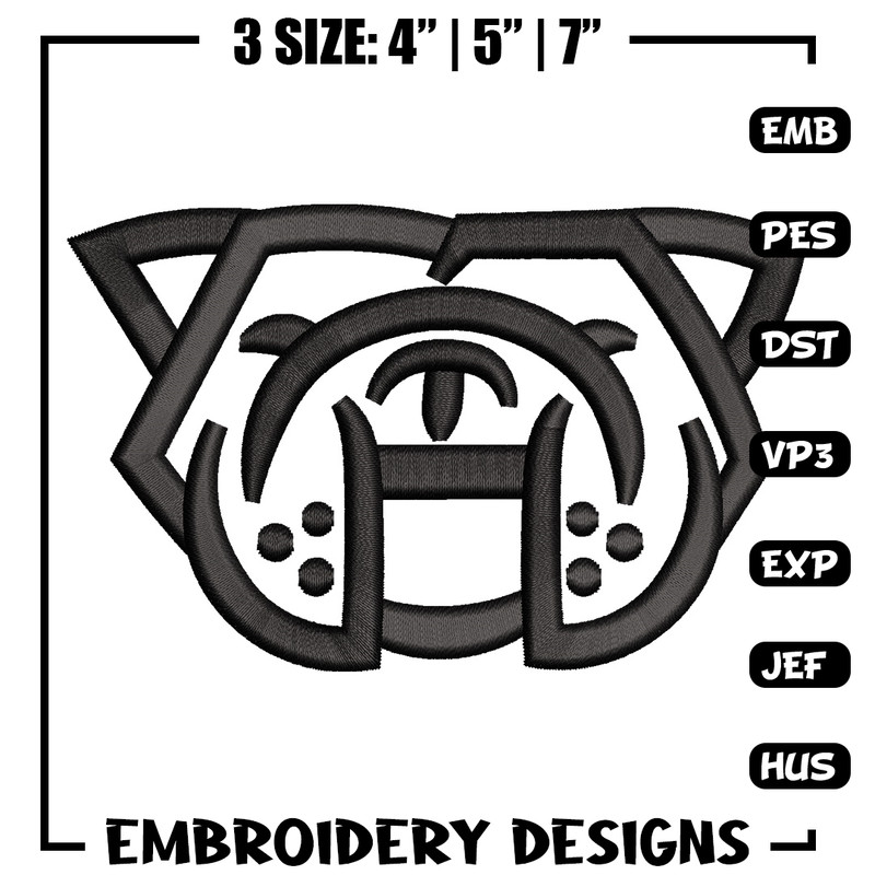 Bull dog embroidery design, Bull embroidery, Embroidery file, Embroidery shirt, Emb design, Digital download.jpg