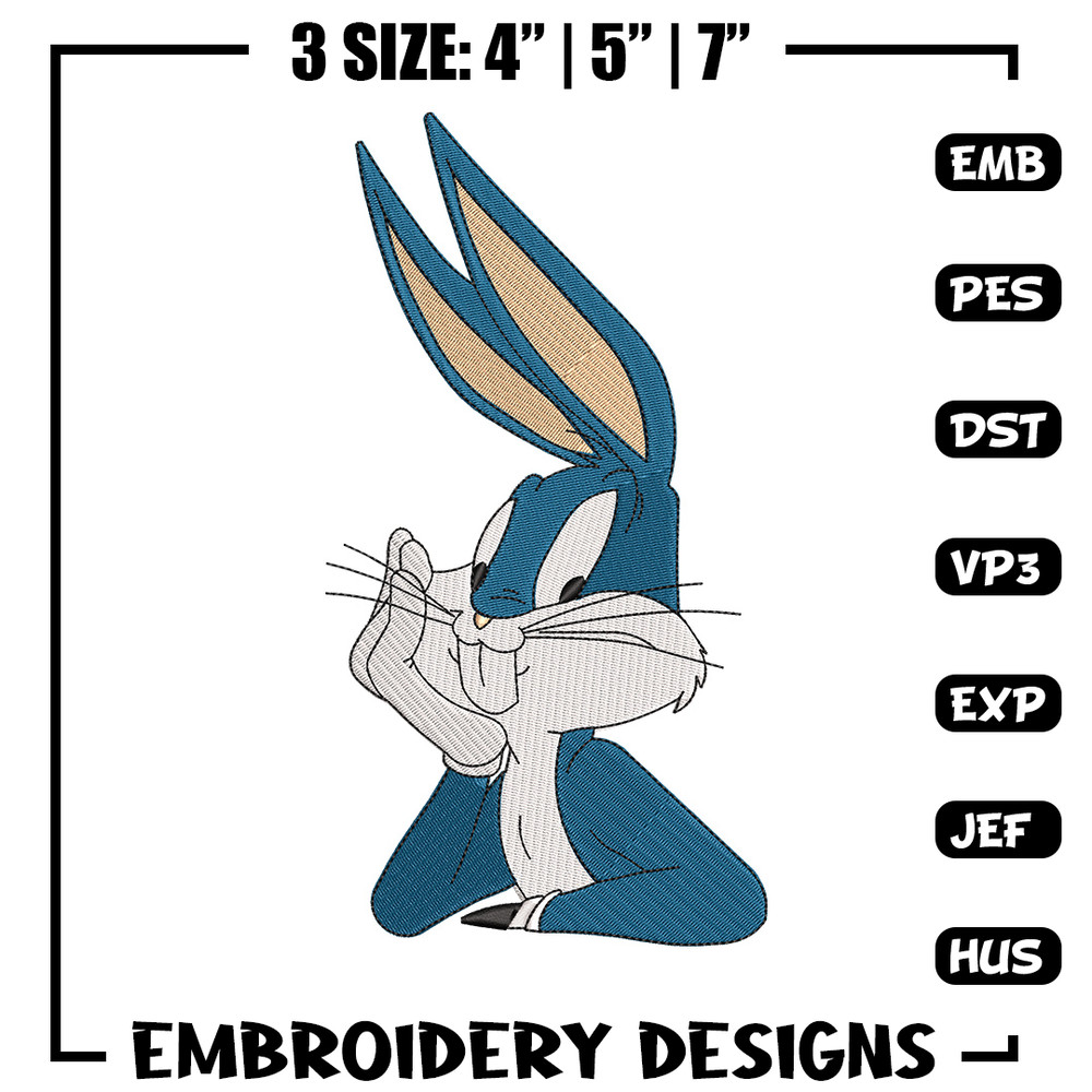 Bunny cartoon embroidery design, Cartoon embroidery, Embroidery file, Embroidery shirt, Emb design, Digital download.jpg
