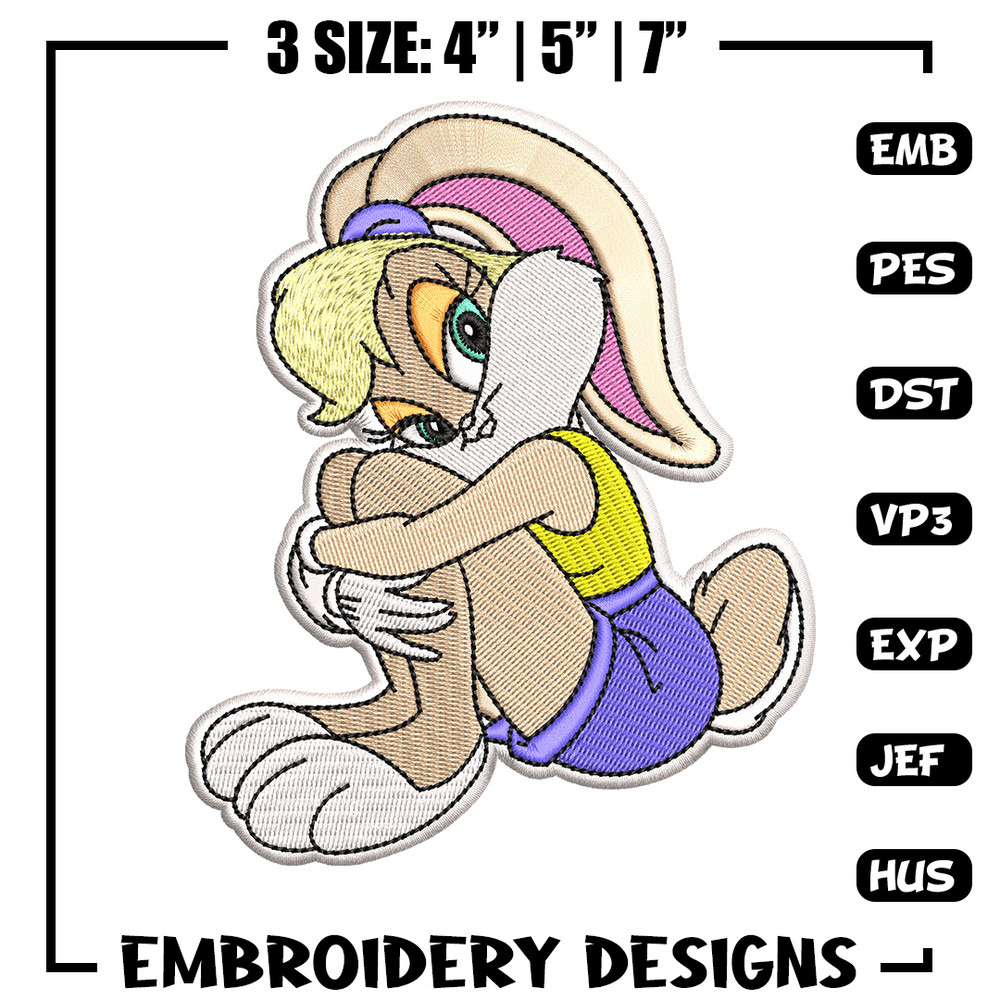 Bunny lady embroidery design, Cartoon embroidery, Embroidery file, Embroidery shirt, Emb design, Digital download.jpg