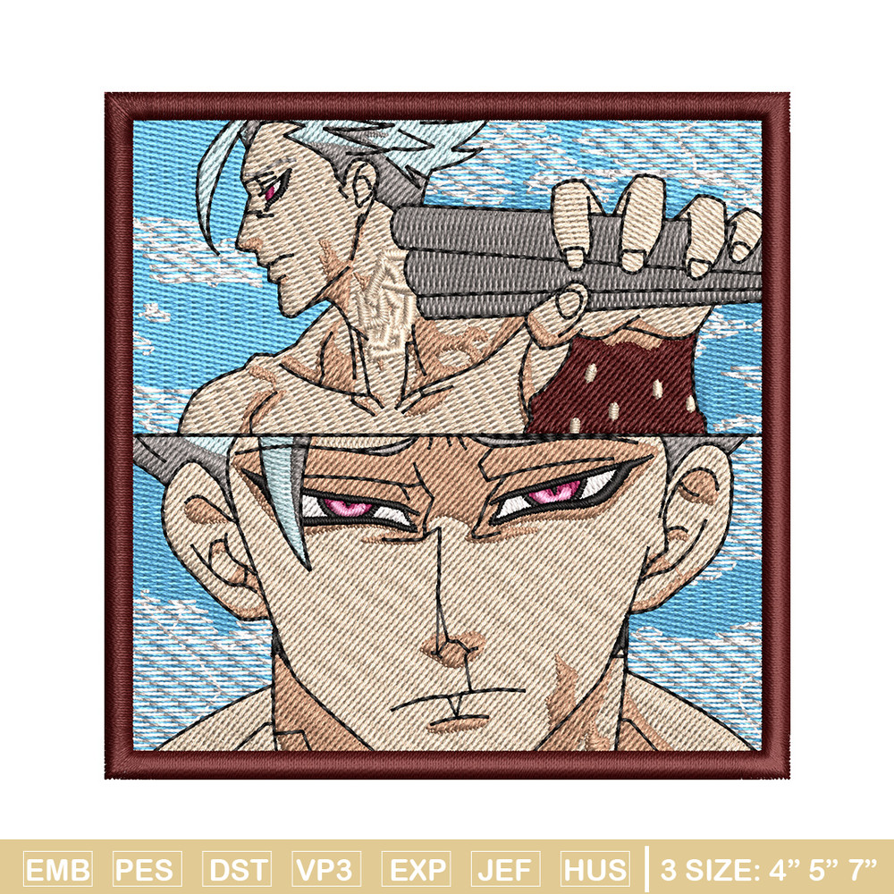 Ban rectangle embroidery design, Meliodas embroidery, Anime design, Embroidery shirt, Embroidery file, Digital download.jpg