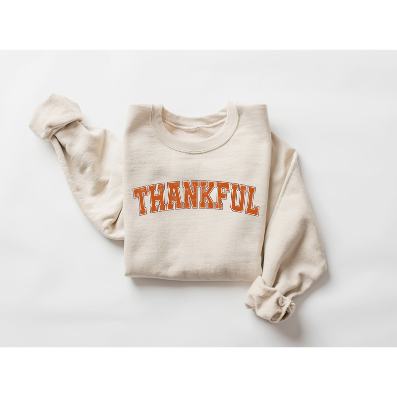Thankful Sweatshirt, Retro Thanksgiving Sweater, Pumpkin Crewneck, Thanksgiving Shirt, Fall Vibes Shirt, Thanksgiving Gifts, Pumpkin Sweater.jpg